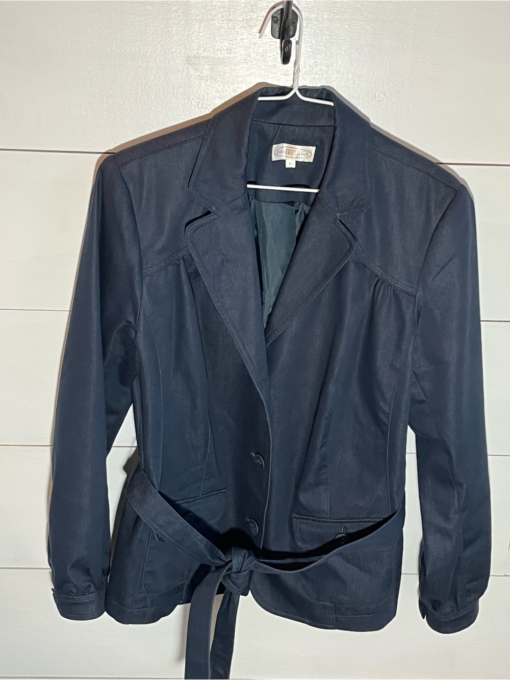 Vintage Northern Reflections Women’s Navy Belted Blazer Jacket